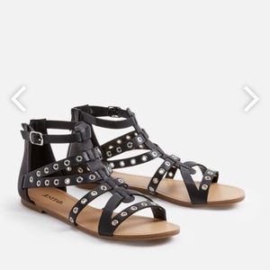 NIB JustFab Pasty Sandal Black 7.5